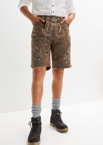 Regular Fit Trachten-Hose aus Lederimitat in braun, Grösse 58, bonprix