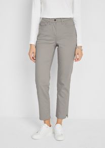 Stretchhose mit geradem Bein Mid Waist in grau, Grösse 38, bonprix