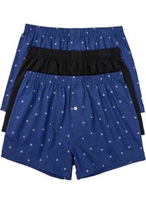 Lockere Jersey Boxershorts mit Bio-Baumwolle (3er Pack) in blau, Grösse 6 (L), 95% Baumwolle, bonprix