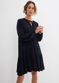 Tunika-Kleid aus flie&szlig;ender Viskose in schwarz, Gr&ouml;sse 36, bonprix