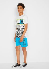 Shirt und kurze Hose (2-tlg.Set) aus Bio Baumwolle in blau, Grösse 152/158, 100% Baumwolle, bonprix