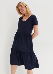 Shirtkleid mit Strukturmuster aus Viskose-Mix in blau, Grösse 48/50 (XL), bonprix