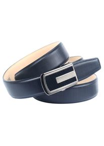 Anthoni Crown Ledergürtel, Stufenlose Ledergürtel für gehobene Outfits blau Gürtel