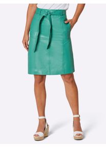 CREATION L PREMIUM Witt Damen Lederrock mit verdecktem Gehschlitz, smaragd, Gr&ouml;&szlig;e 42, 100% Lammnappaleder