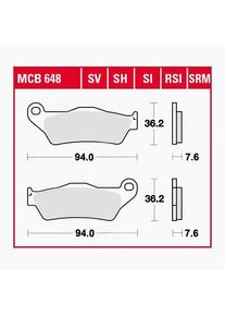 TRW Lucas Bremsbel&auml;ge Sintermetall Street MCB648SV 94x36,2x7,6mm