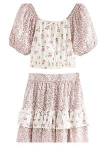 next Set M&auml;dchen Gr&ouml;&szlig;e 98 creme / gr&uuml;n / orange / rosa