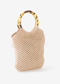 Makramee Shopper in beige, Grösse 21x28 cm, 100% Baumwolle, bonprix