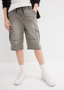 Cargo-Sweatjeans-Bermuda Regular Fit in grau, Gr&ouml;sse 152, bonprix