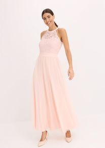 Maxikleid mit Spitze und Tüll-Rock in rosa, Grösse 50, bonprix