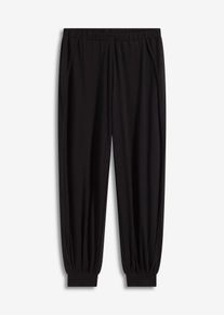 Loungewear Hose mit Cut-outs in schwarz, Grösse 40/42 (M), 95% Baumwolle, bonprix