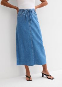 Jeansrock Mid Waist Midilänge Super Soft in blau, Grösse 42, bonprix
