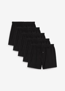Boxershorts mit weicher Baumwolle (5er Pack) in schwarz, Grösse 128/134, 95% Baumwolle, bonprix