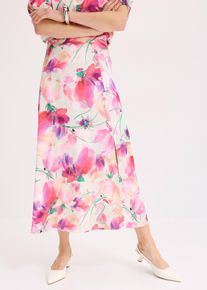 Satin Maxirock mit dekorativen Knöpfen in pink, Grösse 46, bonprix