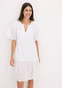 Tunika-Kleid aus reiner Bio-Baumwolle in weiss, Grösse 36/38 (S), 100% Baumwolle, bonprix