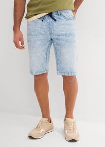 Leichte Stretch-Jeans-Schlupf-Bermuda Slim Fit in blau, Grösse 50, 98% Baumwolle, bonprix