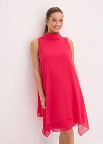Chiffonkleid mit Schalkragen in pink, Grösse 40, bonprix
