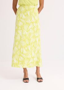Jersey-Rock aus Baumwolle mit Stretch in gelb, Grösse 48/50 (XL), 95% Baumwolle, bonprix
