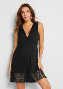 Strandkleid aus flie&szlig;ender Viskose in schwarz, Gr&ouml;sse 48/50 (XL), bonprix