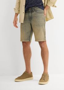 Dirty Washed Stretch-Jeans-Bermuda Regular Fit in blau, Gr&ouml;sse 32, 99% Baumwolle, bonprix
