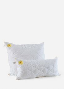 Daunen Touch Kissen mit Blumen Stickerei in weiss | 40x80 cm | bonprix
