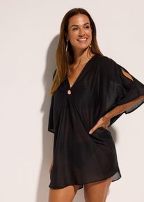 Transparente Strand Tunika in schwarz, Grösse 52/54 (XXL), bonprix