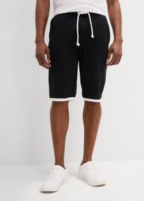 Long-Sweat-Cargobermuda in schwarz, Grösse 56/58 (XL), bonprix
