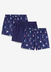 Jersey Boxershorts (3er Pack) in blau, Grösse 6 (L), 100% Baumwolle, bonprix