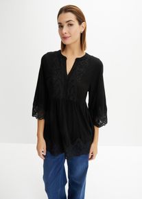 Tunika-Shirt aus Viskose in schwarz, Grösse 36/38 (S), bonprix