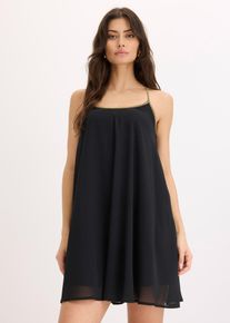 Chiffonkleid mit Rückendetail in schwarz, Grösse 42, bonprix