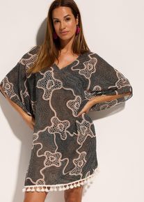 Transparente Strand Tunika in schwarz, Grösse 52/54 (XXL), bonprix