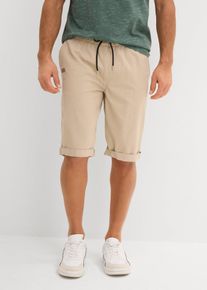 Schlupf-Bermuda aus reiner Baumwolle Regular Fit in beige, Grösse 56, 100% Baumwolle, bonprix