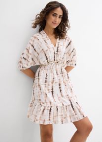 Minikleid aus fließender Viskose in braun, Grösse 50, bonprix