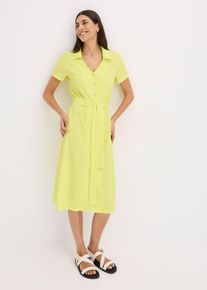 Jerseykleid aus luftigem Crêpe in gelb, Grösse 44/46 (L), bonprix