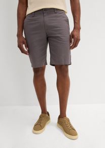 Regular Fit Chino-Bermuda aus luftigem Leinen-Mix in grau, Gr&ouml;sse 54, bonprix