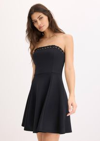 Minikleid mit Ketten-Detail in schwarz, Grösse 38, bonprix