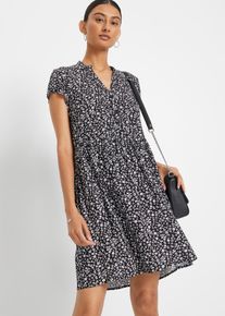 Minikleid aus fließender Viskose in schwarz, Grösse 48, bonprix