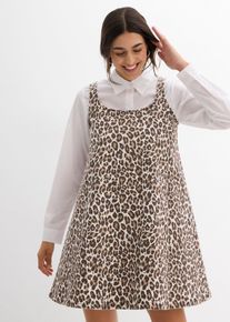 Minikleid aus elastischem Baumwoll-Mix in braun, Grösse 38, 98% Baumwolle, bonprix