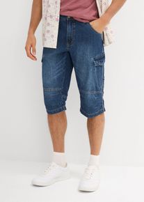 Leichte Jeans-Long-Cargobermuda Relaxed Fit in blau, Grösse 54, 100% Baumwolle, bonprix