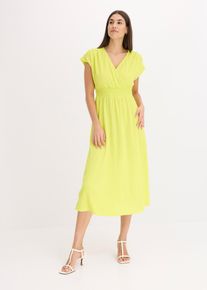 Jerseykleid aus luftigem Cr&ecirc;pe in gelb, Gr&ouml;sse 44/46 (L), bonprix