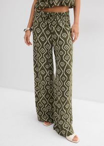 Schlupfhose aus fließender Viskose in grün, Grösse 40, bonprix