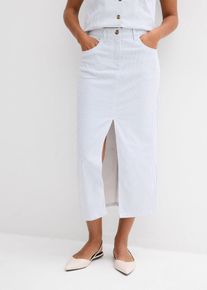 Jeansrock in weiss, Grösse 50, 98% Baumwolle, bonprix