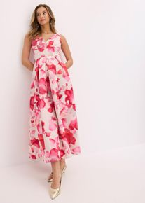 Trägerkleid aus glänzendem Satin in weiss, Grösse 38, bonprix