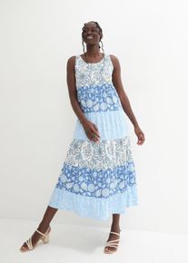 Jersey-Maxikleid aus Bio-Baumwolle in blau, Grösse 52/54 (XXL), 100% Baumwolle, bonprix
