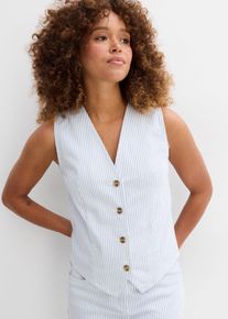 Jeansweste gestreift in weiss, Grösse 50, 98% Baumwolle, bonprix