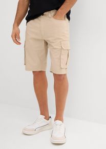 Stretch-Cargo-Bermuda Regular Fit in beige, Grösse 46, 97% Baumwolle, bonprix