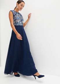 Maxikleid mit Spitze in blau, Grösse 32/34 (XS), bonprix