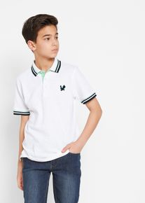 Pique-Poloshirt aus reiner Bio-Baumwolle in weiss, Grösse 128/134, 100% Baumwolle, bonprix