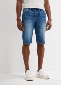 Leichte Long-Sweatjeans-Bermuda Regular Fit in blau, Grösse 33, aus über 80% Baumwolle, bonprix