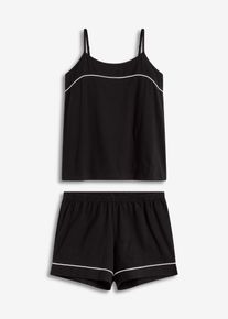 Shorty mit Spaghettiträgern in schwarz, Grösse 48/50 (XL), 100% Baumwolle, bonprix