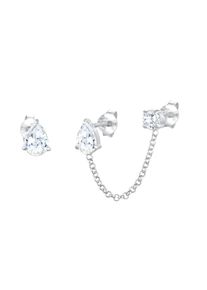 Elli, Femmes Boucles d'oreilles, argent / transparent